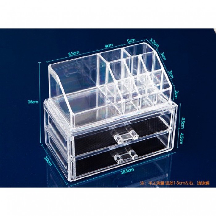 2 Drawers Acrylic Cosmetic Makeup Storage Organizer 1063