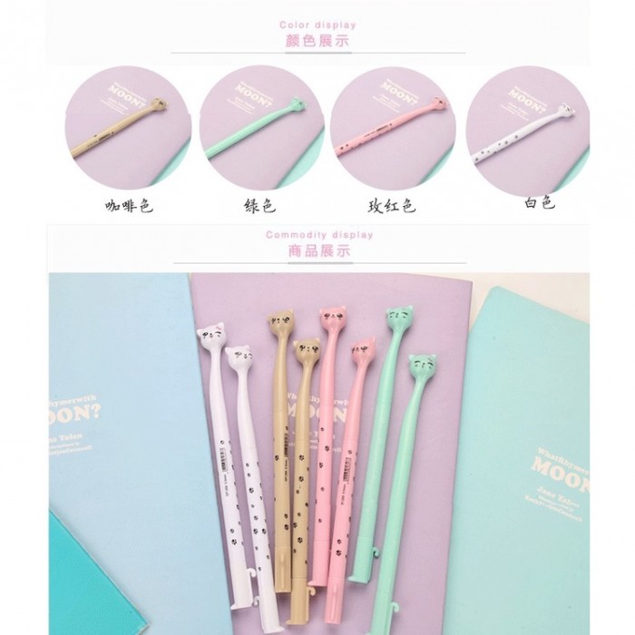 Cute Cat Ball Point Pen School Kid Children Student Pen 4099