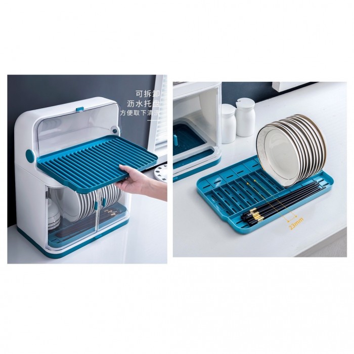 2 Layer Dust Proof Dish Rack Drainer (38x25x45cm) 0129