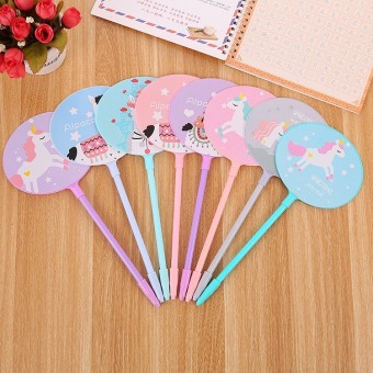 Unicorn Fan Ball Pen Stationary Cute Free Gift 4072