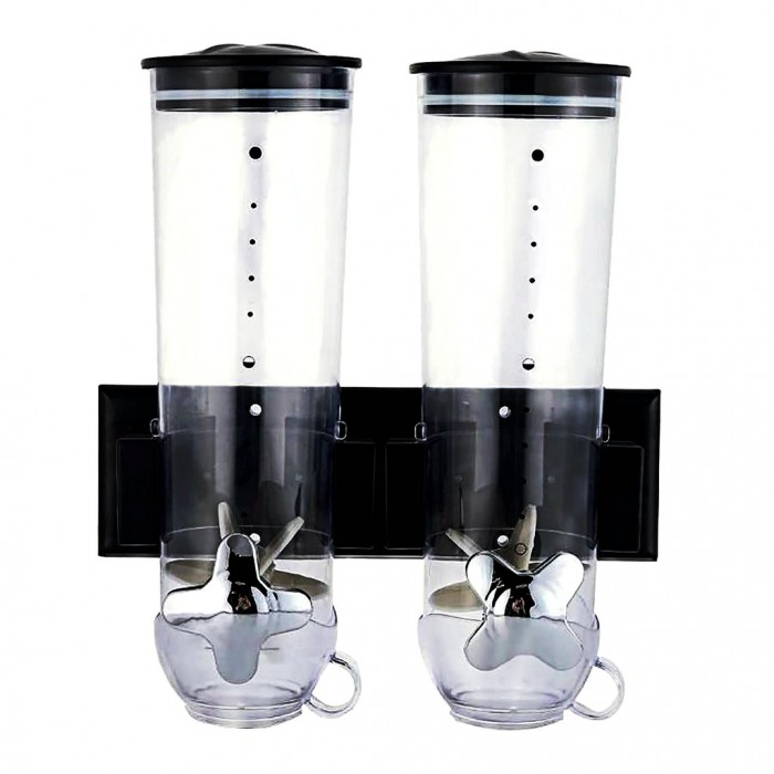 3L Wall Mounted Double Cereal Dispenser Grain Bean Food Storage 1311-CD5