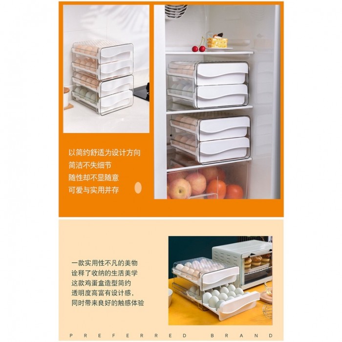 40 Grid Egg Storage Box Double Layer Drawer Type 0261 Egg Storage Box Egg Storage Bekas Telur