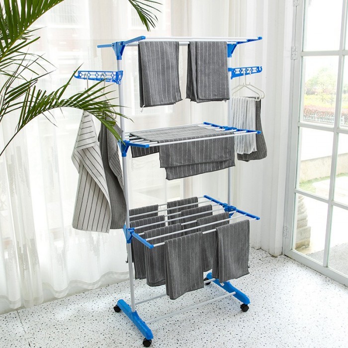 3 Tier Foldable Clothes Drying Rack  (74x45x165) 0178 Cloth Rack Drying Rack Penyidai Baju Rak