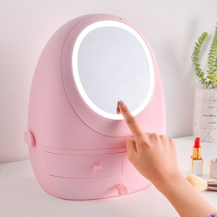 LED Makeup Mirror & Cosmetic Storage  Box 0200