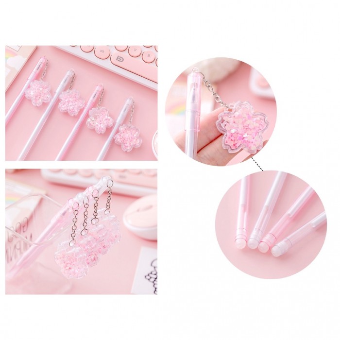 Creative Quicksand Sequin Cherry Pendant Flower Pen Kid Children Student Office 4086
