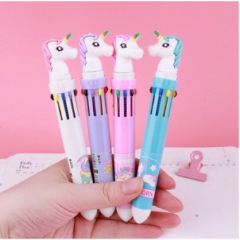 10 Color Unicorn Dinosaur Cute Carton Kid Children Press Ink Ballpoint Pen Multicolor 4083