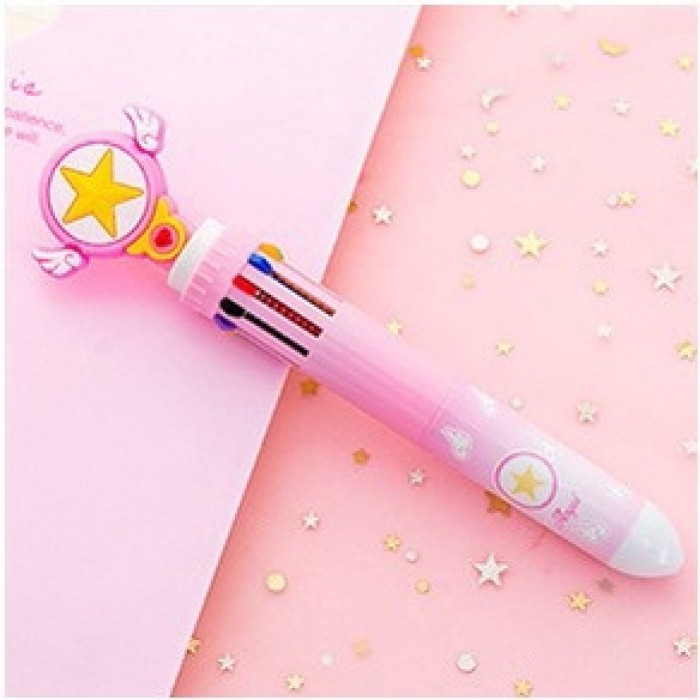 10 Color Cute Carton Kid Children Press Ink Ballpoint Pen Multicolor 4084