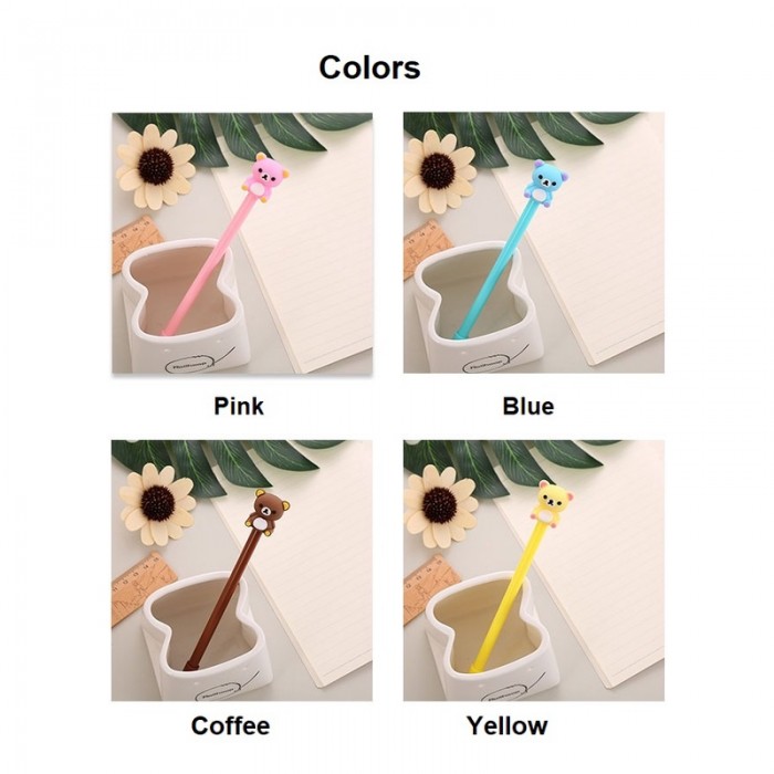 Bear Carton Animal Ball Point Cute Pen Stationery Children Student Prize Gift 4113 Alat Tulis