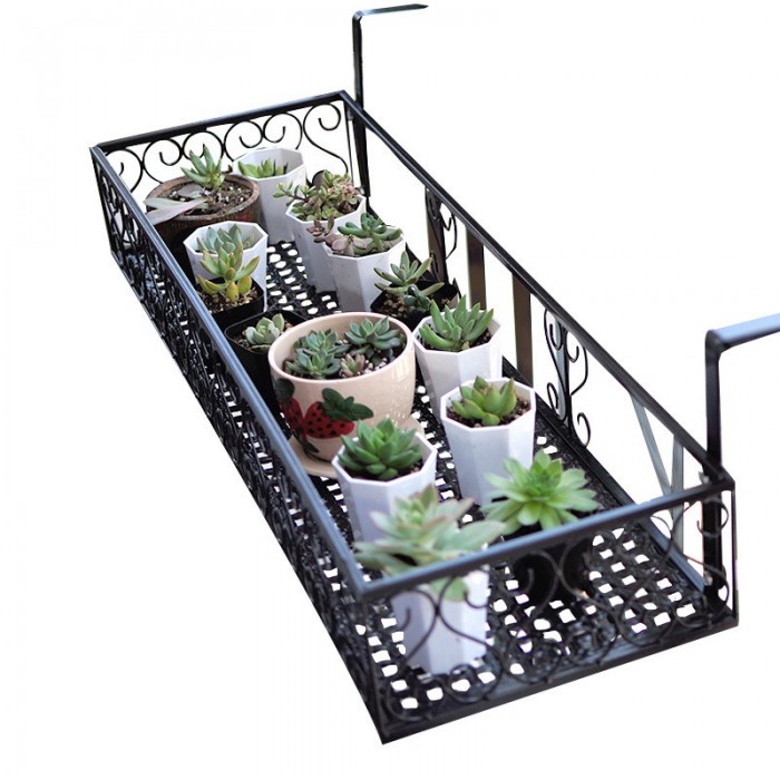 80cm Hanging Balcony Flower Rack Stand Pot Plant Garden 0143