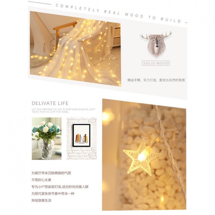 3M / 20 LED Star Deco Light Wedding Raya X’mas 1173