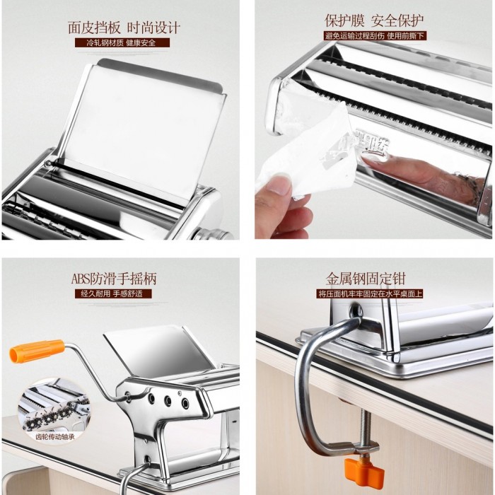 3 Blades High Quality Noodle Pasta Manual Handmade Machine Stainless Steel  0501 Noodle Maker