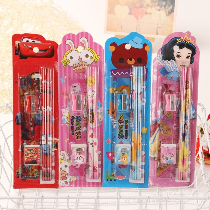 5 IN 1 Stationery Set Kids Kindergarden Children Student Free Gift Prize 4053 Set Alat Tulis K