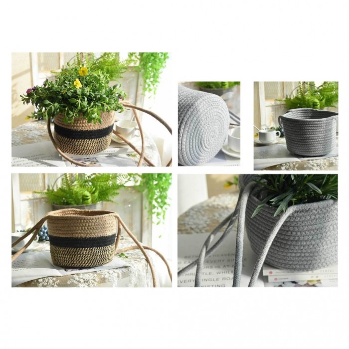 Rope Flower Pot Hanging Basket Balcony 1299 Bakul Bunga Pasu