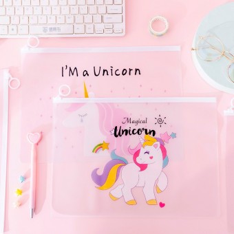 Unicorn Pencil Case Stationery Drawing Pen Travel Makeup Cosmetic Bag Zip Lock Storage Bag 408