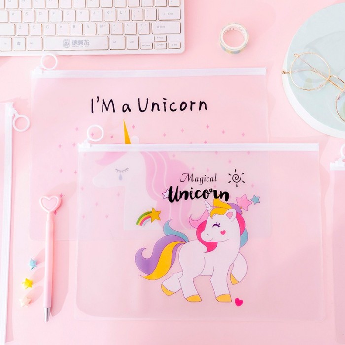 Unicorn Pencil Case Stationery Drawing Pen Travel Makeup Cosmetic Bag Zip Lock Storage Bag 408