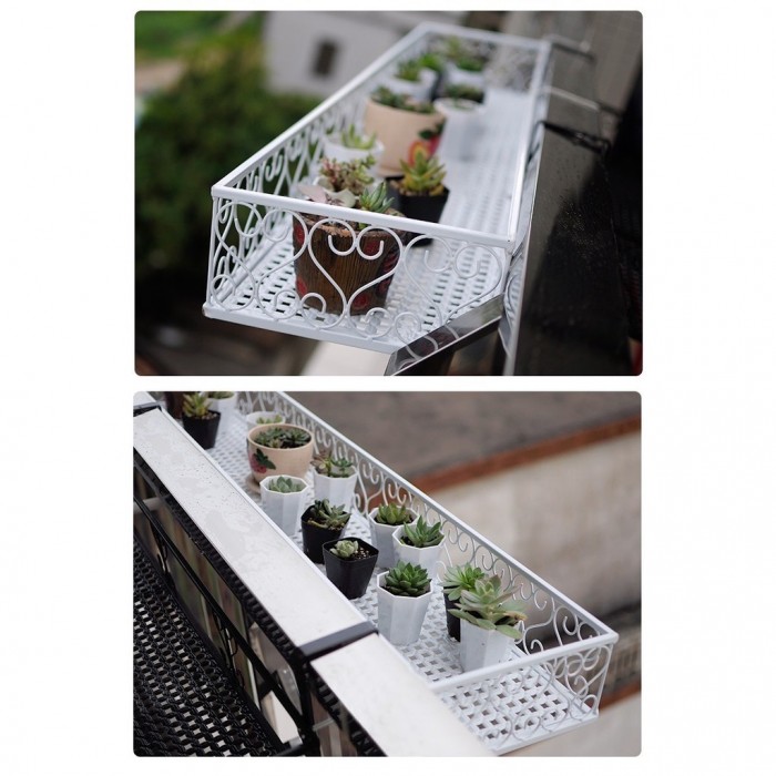 80cm Hanging Balcony Flower Rack Stand Pot Plant Garden 0143