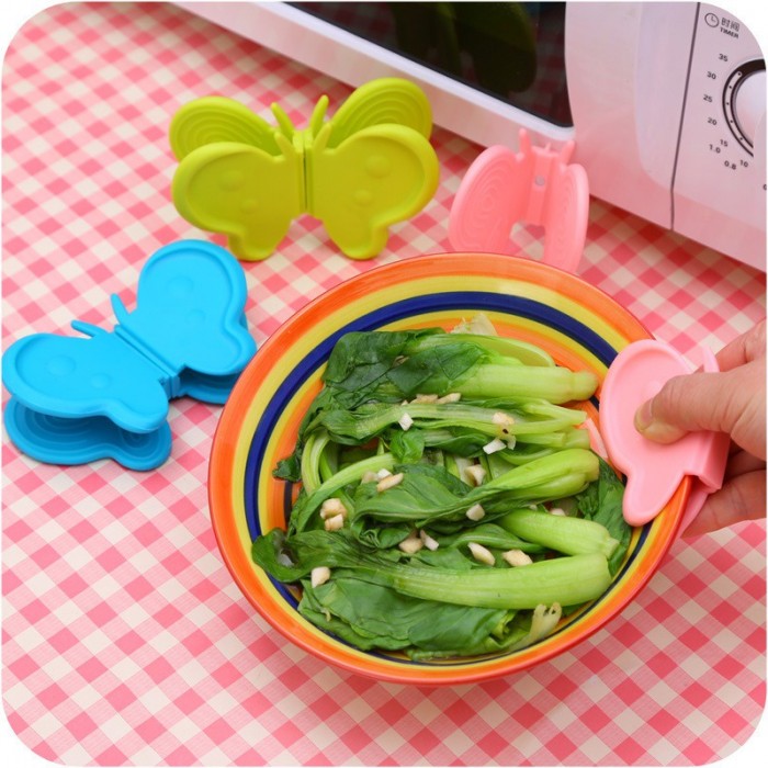 1 Pc Butterfly Silicone Anti Heat Holder Gripper Hot Bowl Hot Plate 1376