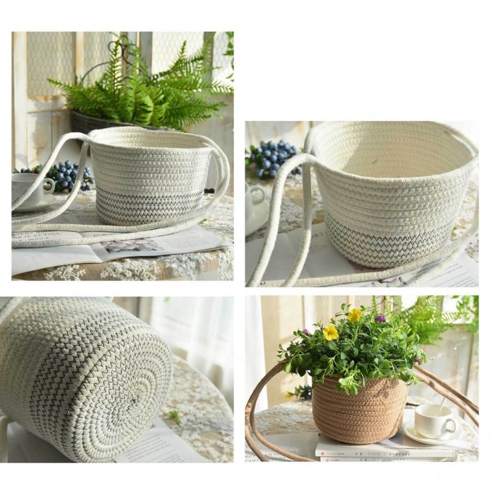 Rope Flower Pot Hanging Basket Balcony 1299 Bakul Bunga Pasu