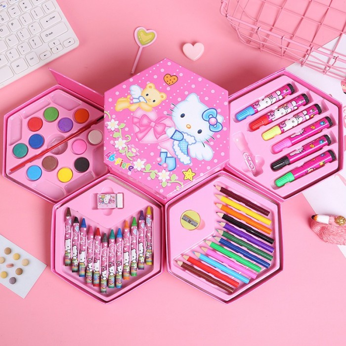 46 IN 1 Kids Coloring Drawing Set Stationery Gift Birthday Parties 4060