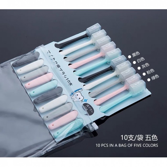 10Pcs Soft Macaroon Tooth Brush Travel Berus Gigi 1263 Toothbrush Set Berus Gigi Set Berus Gig