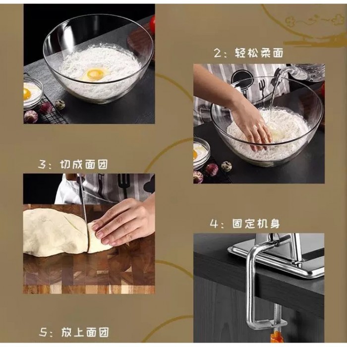 3 Blades High Quality Noodle Pasta Manual Handmade Machine Stainless Steel  0501 Noodle Maker