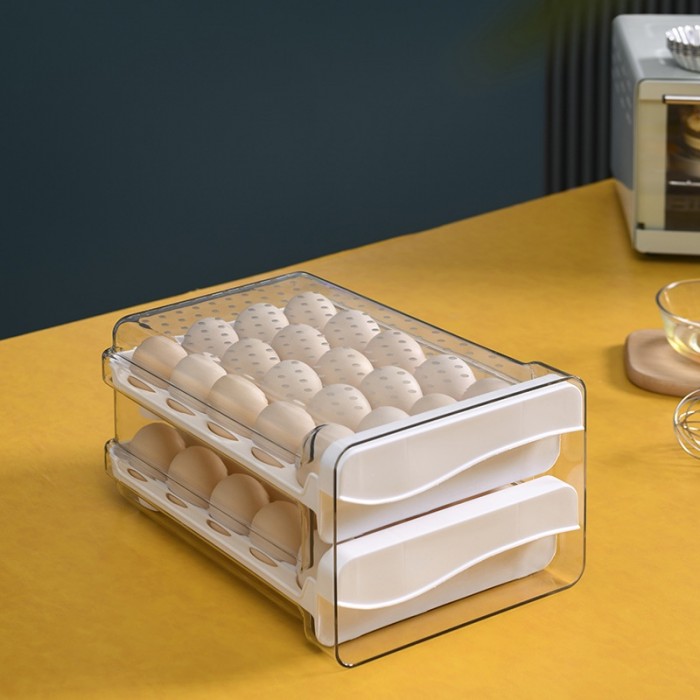 40 Grid Egg Storage Box Double Layer Drawer Type 0261 Egg Storage Box Egg Storage Bekas Telur