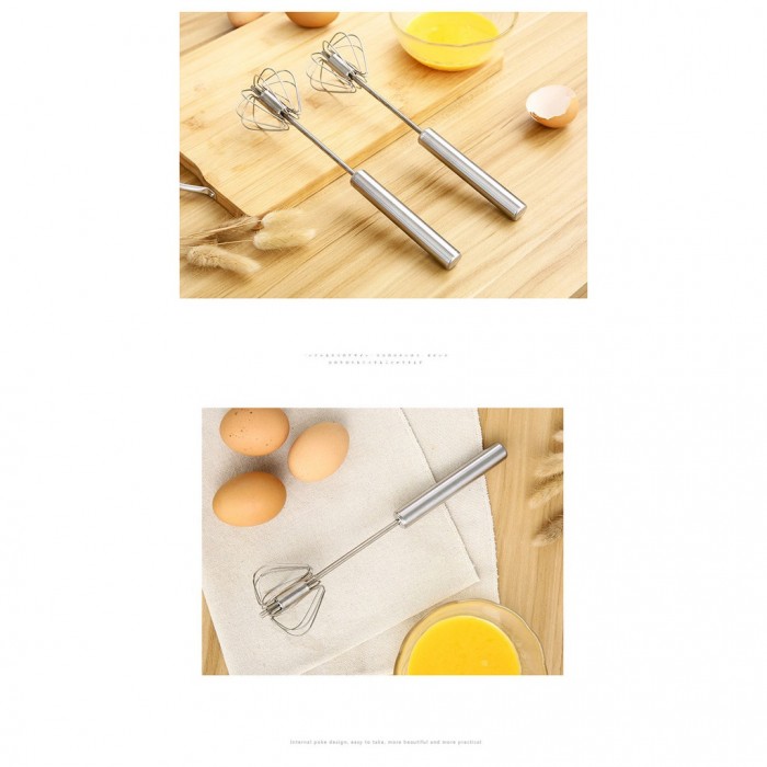 Egg Beater/Pemukul Telur Kitchen Cooking Tool Stainless Steel Better Beater Push Whisk 1250