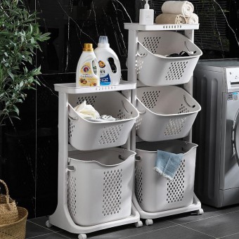 2/3 Tier Laundry Basket Bathroom Storage Basket 0135/0136/0210