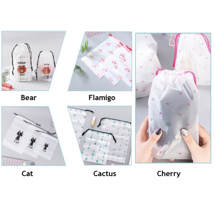 Waterproof Travel Makeup Toiletry Drawstring Storage Bag 4001/4002/4003/4004/4005 Travel Bag D