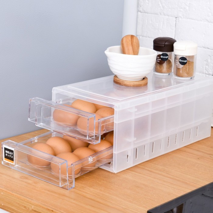 24 Grid Egg Storage Box Double Layer Drawer Type 1158