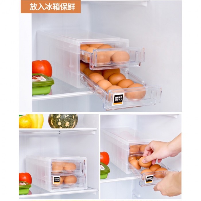 24 Grid Egg Storage Box Double Layer Drawer Type 1158