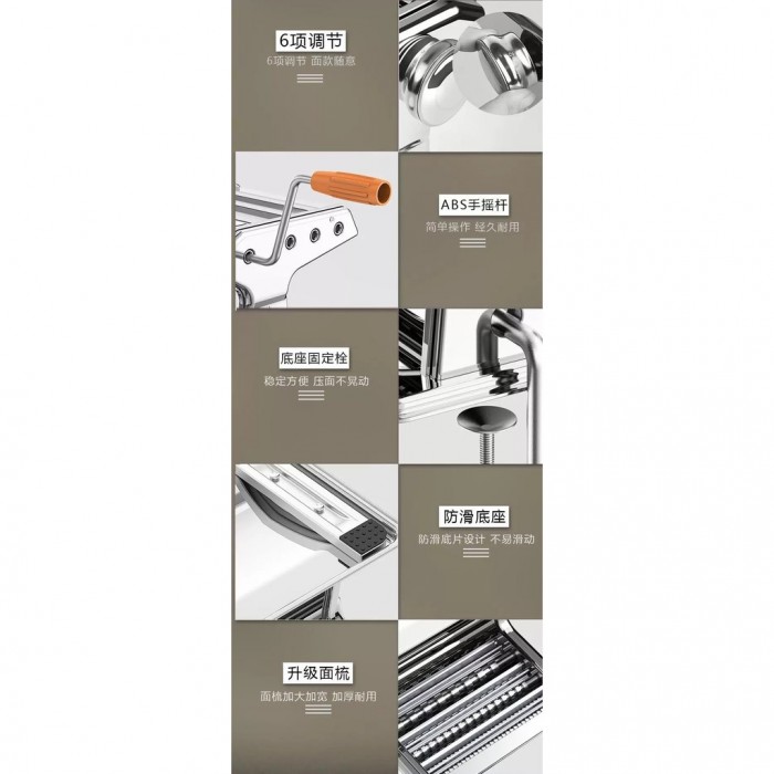 3 Blades High Quality Noodle Pasta Manual Handmade Machine Stainless Steel  0501 Noodle Maker