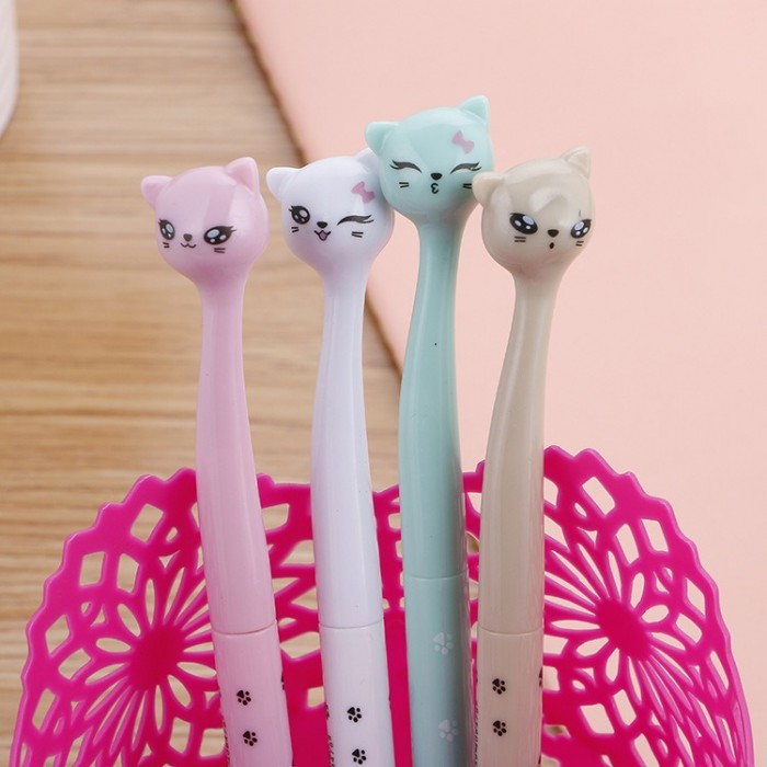 Cute Cat Ball Point Pen School Kid Children Student Pen 4099