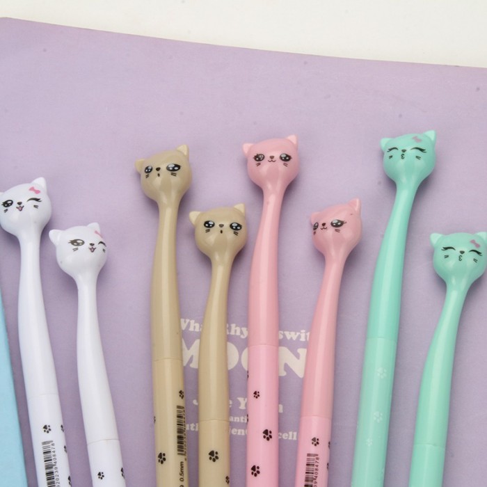 Cute Cat Ball Point Pen School Kid Children Student Pen 4099