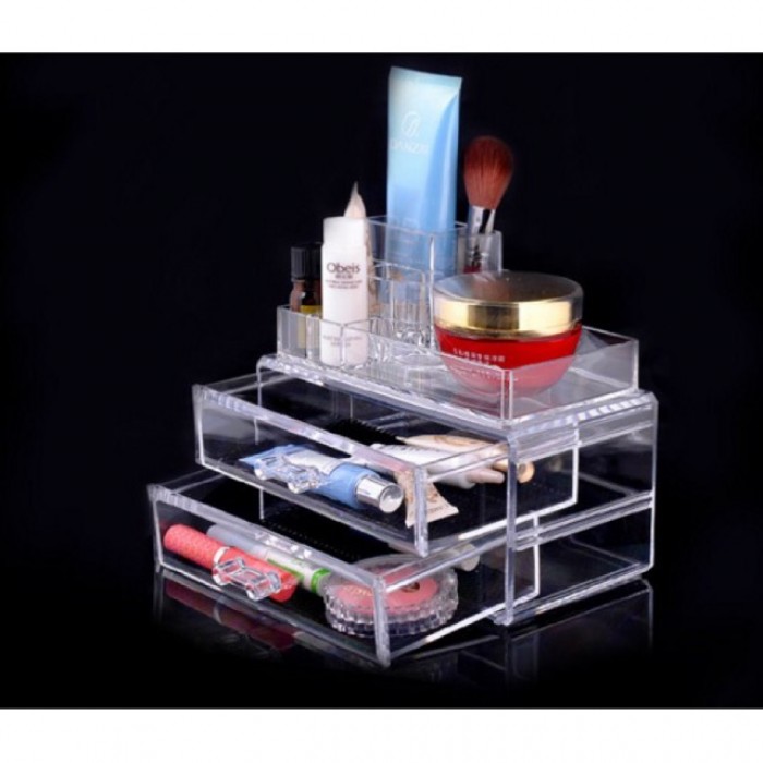 2 Drawers Acrylic Cosmetic and Jewelry Organizer 1065