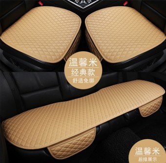 3 Pcs PU Non Slip Car Seat Cushion Cover Protector Full Set 1051 Car Seat Cover Cover Tempat D