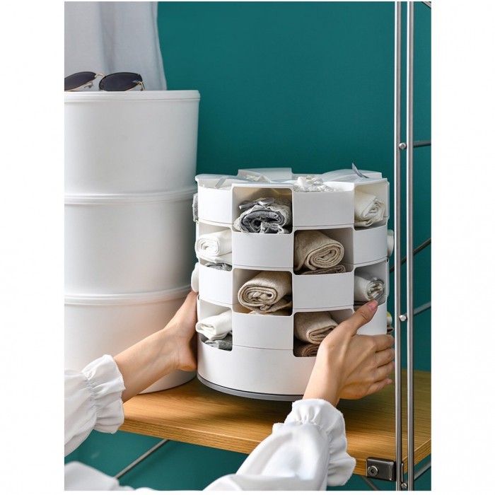 25 Cubes Socks Underwear Rotatable Organiser Storage Box 0229