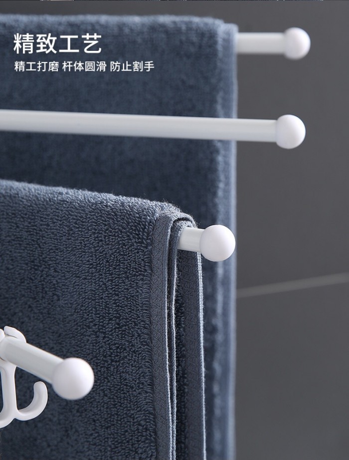 3/6 Pole Bathroom Kitchen Rotate Towel Rack Hanger No Nail Punch Free 1261/1262 Cloth Rack Han