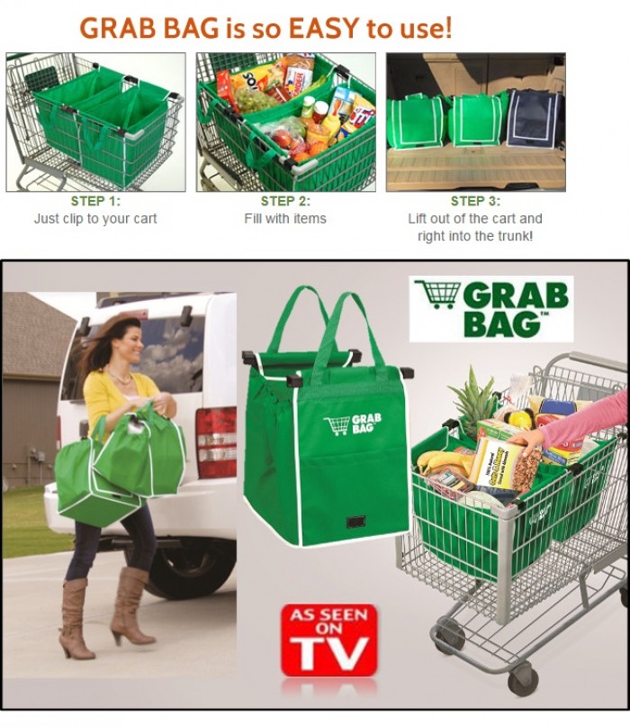 Grab Bag Thick Fabric Shopping Cart Bags 1314