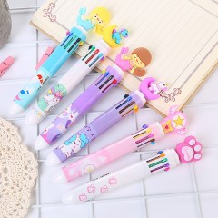 10 Color Cute Carton Kid Children Press Ink Ballpoint Pen Multicolor 4084