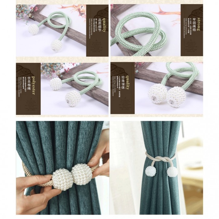 1 PC Large Pearl Magnetic Curtain Tie back, Buckle, Straps, Decorative 1073
