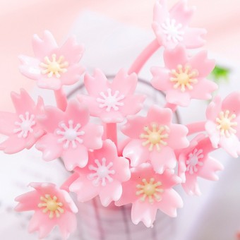 Korean Creative Cherry Blossom Flower Pen Kid Children Student Office 4087