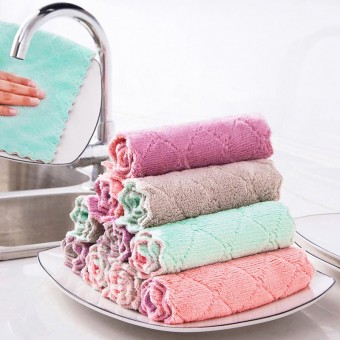 Double Layer Coral Velvet Cleaning Cloth (26x16cm) 1077