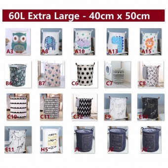 (60L EXTRA LARGE) Laundry Basket for Storage (40 cmx50 cm) 1017