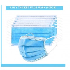 50pcs Face Mask 口罩 3PLY Disposable Earloop and Disposable Hand Gloves (1144)