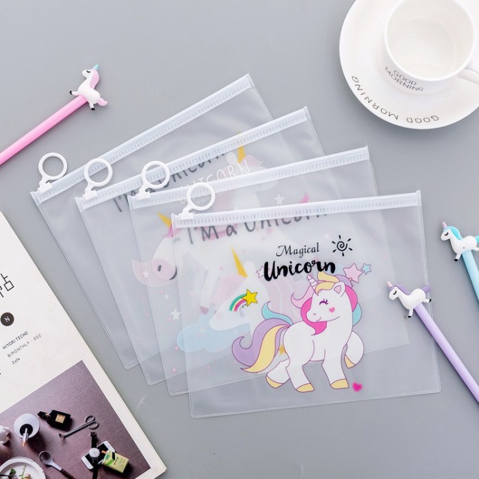 Unicorn Pencil Case Stationery Drawing Pen Travel Makeup Cosmetic Bag Zip Lock Storage Bag 408