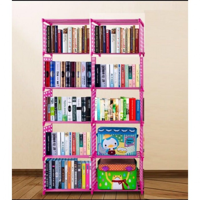 6 Tier 10 Column DIY Book Shelf  (80x30x156) 0052