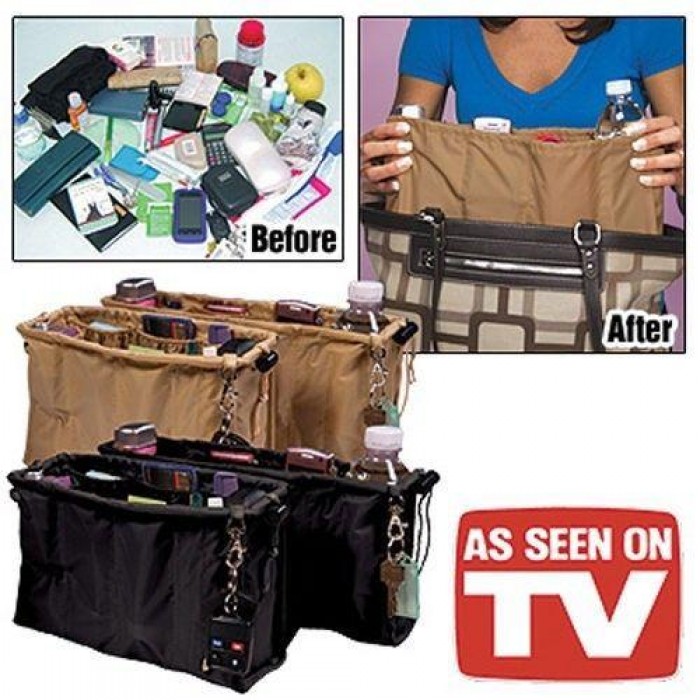 2Pcs Set Kangaroo Keeper Bag Organizer Handbag Wallet Purse Storage 1315-KK