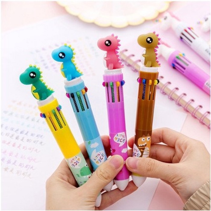 10 Color Unicorn Dinosaur Cute Carton Kid Children Press Ink Ballpoint Pen Multicolor 4083