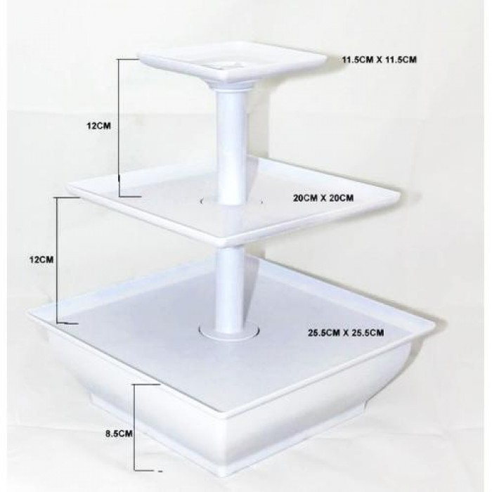 3 Tier Snack Server Stand Cakes Fruits Snack Parties Wedding Events 1327-SER
